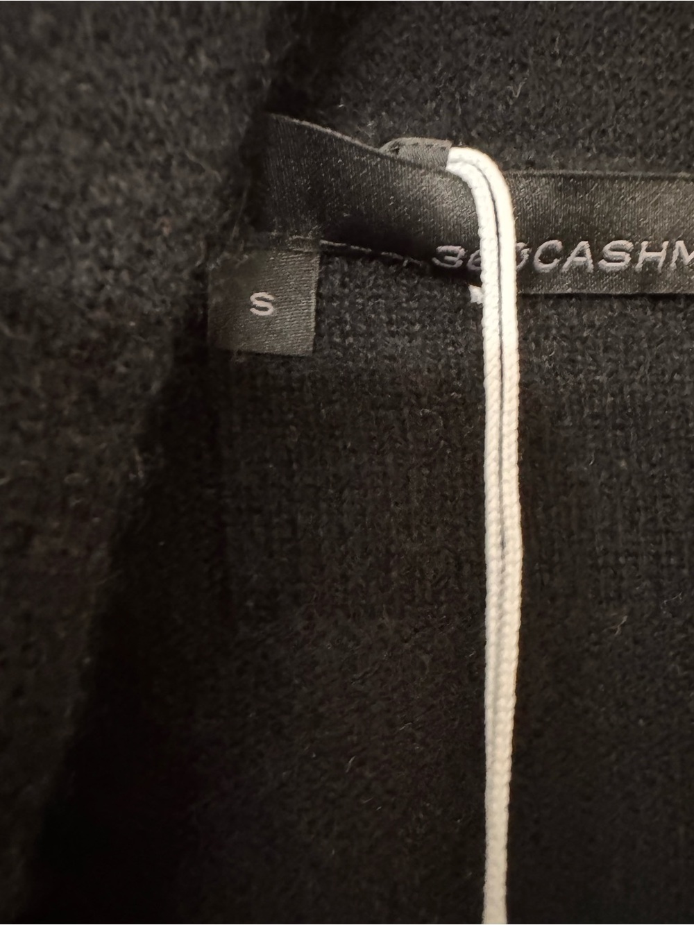 360 Cashmere Black Open Front Cardigan Sweater Jacket Pockets Size S NWT - Picture 5 of 7